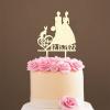 Couple Silhouette Cake Topper with Pet, Wedding Mr & Mrs Cake Topper, Wood Wedding Cake Topper, Custom Cake Toppers for Wedding/Anniversary, Rustic Wedding Cake Topper view 1