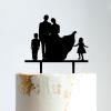 Cake Topper with Kids, Custom Mr And Mrs Wedding Cake Topper, Family Cake Topper With Kids, Black Acrylic Cake Topper, Couple Wedding Decoration view 1