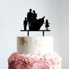 Cake Topper with Kids, Custom Mr And Mrs Wedding Cake Topper, Family Cake Topper With Kids, Black Acrylic Cake Topper, Couple Wedding Decoration view 2