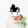 Cake Topper with Kids, Custom Mr And Mrs Wedding Cake Topper, Family Cake Topper With Kids, Black Acrylic Cake Topper, Couple Wedding Decoration view 3