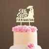 Wedding Cake Toppers with Pet, Mr And Mrs Cake Topper, Mirror Gold Acrylic Cake Topper for Wedding, Custom Script Cake Toppers for Wedding, Rustic Wedding Cake Topper view 1