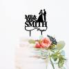 Couple Silhouette Cake Topper, Mr And Mrs Cake Toppers for Wedding, Black Acrylic Wedding Cake Topper, Custom Cake Topper, Anniversary Baptism Cake Topper view 3