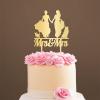 Personalized Cake Topper for Wedding Lesbian Outdoor Wedding Cake Topper with Dog Mrs And Mrs Cake Topper with Cat Same Sex Wedding Cake Topper (Mirror Gold Acrylic) view 1