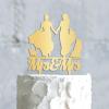 Personalized Cake Topper for Wedding Lesbian Outdoor Wedding Cake Topper with Dog Mrs And Mrs Cake Topper with Cat Same Sex Wedding Cake Topper (Mirror Gold Acrylic) view 3