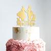 Personalized Cake Topper for Wedding Lesbian Outdoor Wedding Cake Topper with Dog Mrs And Mrs Cake Topper with Cat Same Sex Wedding Cake Topper (Mirror Gold Acrylic) view 4