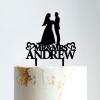 Wedding Cake Toppers, Mr And Mrs Cake Toppers, Black Acrylic Cake Topper for Wedding, Customized Bride And Groom Wedding Cake Topper, Anniversary Baptism Cake Topper view 1