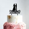 Wedding Cake Toppers, Mr And Mrs Cake Toppers, Black Acrylic Cake Topper for Wedding, Customized Bride And Groom Wedding Cake Topper, Anniversary Baptism Cake Topper view 2