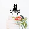Wedding Cake Toppers, Mr And Mrs Cake Toppers, Black Acrylic Cake Topper for Wedding, Customized Bride And Groom Wedding Cake Topper, Anniversary Baptism Cake Topper view 3