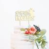 Couple Silhouette Cake Topper with Pet, Mr & Mrs Wedding Cake Topper, Mirror Gold Acrylic Cake Topper for Wedding, Custom Wedding Cake Topper, Cake Topper Wedding view 2