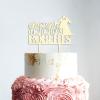 Couple Silhouette Cake Topper with Pet, Mr & Mrs Wedding Cake Topper, Mirror Gold Acrylic Cake Topper for Wedding, Custom Wedding Cake Topper, Cake Topper Wedding view 3