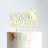 Couple Silhouette Cake Topper with Pet, Mr & Mrs Wedding Cake Topper, Mirror Gold Acrylic Cake Topper for Wedding, Custom Wedding Cake Topper, Cake Topper Wedding view 4