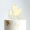 Bride And Groom Cake Topper with Pet, Mr And Mrs Cake Topper, Wood Cake Topper for Wedding, Custom Cake Topper, Funny Cake Toppers for Wedding view 4