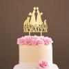 Personalized Mrs And Mrs Funny Cake Topper Lesbian Theme Party with Dog Same Sex Wedding Cake Topper with Cat Wedding Lesbian Cake Topper (Mirror Gold Acrylic) view 1