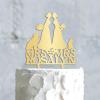 Personalized Mrs And Mrs Funny Cake Topper Lesbian Theme Party with Dog Same Sex Wedding Cake Topper with Cat Wedding Lesbian Cake Topper (Mirror Gold Acrylic) view 3