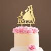Personalized Cake Topper for Wedding Lesbian Cake Topper with Dog Same Sex Wedding Cake Topper with Cat Wedding Lesbian Silhouette Cake Topper (Mirror Gold Acrylic) view 1