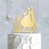 Personalized Cake Topper for Wedding Lesbian Cake Topper with Dog Same Sex Wedding Cake Topper with Cat Wedding Lesbian Silhouette Cake Topper (Mirror Gold Acrylic) view 3