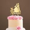 Personalized Cake Topper for Wedding Lesbian Outdoor Wedding Cake Topper with Dog Mrs And Mrs Wedding Cake Topper with Cat Wedding Cake Topper Rustic (Mirror Gold Acrylic) view 1