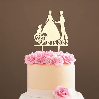 Mr And Mrs Cake Topper with Pet, Mr And Mrs Wedding Cake Topper, Wood Monogram Wedding Cake Topper Personalized, Personalized Wedding Cake Topper, Funny Cake Toppers for Wedding