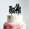 Bride And Groom with Children Cake Topper, Custom Wedding Family Cake Topper, Family Wedding Cake Topper with Kids, Black Acrylic Cake Topper, Gift for Anniversary view 2