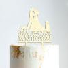 Couple Silhouette Cake Topper with Pet, Mr And Mrs Cake Toppers for Wedding, Wood Wedding Cake Topper, Personalized Wedding Cake Topper, Anniversary Cake Toppers view 4