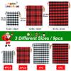 YQL Buffalo Plaid Drawstring Bags, 9Pcs Soft Flannel Christmas Gift Bags Assorted Sizes Xmas Fabric Bags Reusable Gift Bags for Package Birthday Holiday Party(Red&Black) view 2