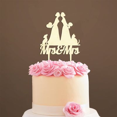 Bride And Groom Cake Topper with Pet, Rustic Mr And Mrs Cake Topper, Wood Cake Topper for Wedding, Custom Bride And Groom Cake Topper, Beach Wedding Bridal Shower Decor