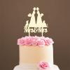 Bride And Groom Cake Topper with Pet, Rustic Mr And Mrs Cake Topper, Wood Cake Topper for Wedding, Custom Bride And Groom Cake Topper, Beach Wedding Bridal Shower Decor view 1