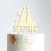 Bride And Groom Cake Topper with Pet, Rustic Mr And Mrs Cake Topper, Wood Cake Topper for Wedding, Custom Bride And Groom Cake Topper, Beach Wedding Bridal Shower Decor view 4