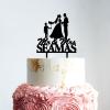Bride And Groom with Children Cake Topper, Custom Mr And Mrs Wedding Cake Topper, Wedding Cake Topper Happy Family, Black Acrylic Cake Topper, Couple Wedding Decoration view 2