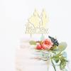 Wedding Cake Toppers with Pet, Mr & Mrs Rustic Wreath Couple's Names Cake Topper, Wood Wedding Cake Topper, Custom Cake Toppers for Wedding / Anniversary, Funny Cake Toppers for Wedding view 2