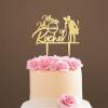 Mr And Mrs Wedding Cake Topper Mirror Gold Wedding Cake Topper Custom Script Cake Toppers for Wedding Cake Topper Wedding Acrylic Party Supplies view 1
