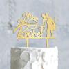 Mr And Mrs Wedding Cake Topper Mirror Gold Wedding Cake Topper Custom Script Cake Toppers for Wedding Cake Topper Wedding Acrylic Party Supplies view 3