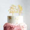 Mr And Mrs Wedding Cake Topper Mirror Gold Wedding Cake Topper Custom Script Cake Toppers for Wedding Cake Topper Wedding Acrylic Party Supplies view 4