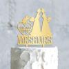 Personalized Cake Topper for Wedding Lesbian Outdoor Wedding Cake Topper with Dog Mrs And Mrs Cake Topper with Cat Same Sex Wedding Cake Topper (Mirror Gold Acrylic) view 3