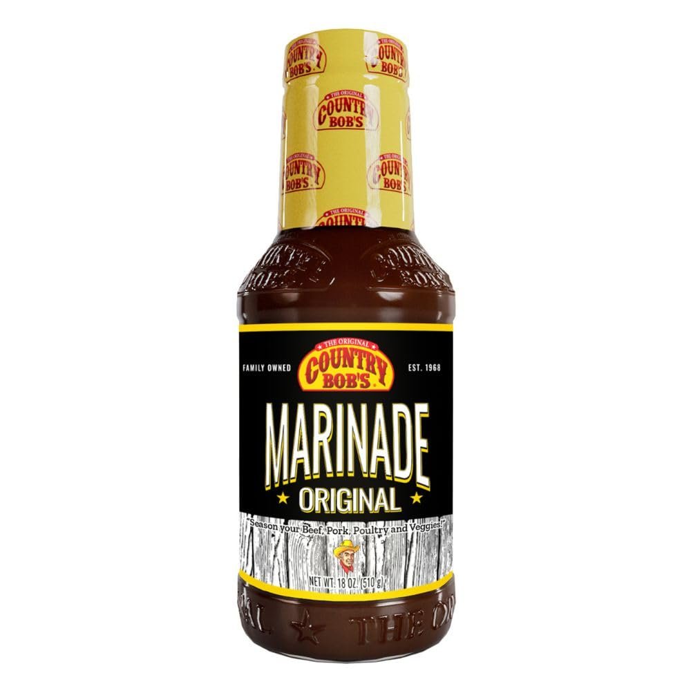 Country Bob's Original Marinade Sauce - Grill Masters Secret for Meat, Poultry, Veggies & Pork, Gluten-Free, Non-Fat Flavor Booster, 18oz