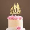 Personalized Mr And Mr Funny Cake Topper Gay Silhouette Cake Topper for Wedding with Dog Mr And Mr Engagement Cake Topper with Cat Same Sex Wedding Cake Topper (Mirror Gold Acrylic) view 1