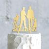 Personalized Mr And Mr Funny Cake Topper Gay Silhouette Cake Topper for Wedding with Dog Mr And Mr Engagement Cake Topper with Cat Same Sex Wedding Cake Topper (Mirror Gold Acrylic) view 3
