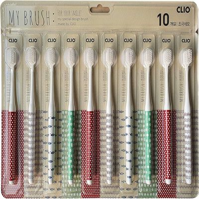 LENITH [Pack of 10] New CLIO Designer Toothbrush My Brush Set