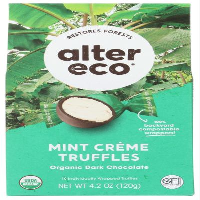 Alter Eco Chocolate Truffle Dark Mint Organic, 4.2 oz Pack of 8