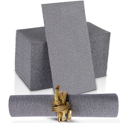 200-pack Naperee Premium Cloth-Like Disposable Paper Dinner Napkins - Made In USA, Soft Black Denim Hand Towel Napkin, Linen Feel - Perfect for Weddings, Parties, Kitchen & Bathroom Use - Gray,