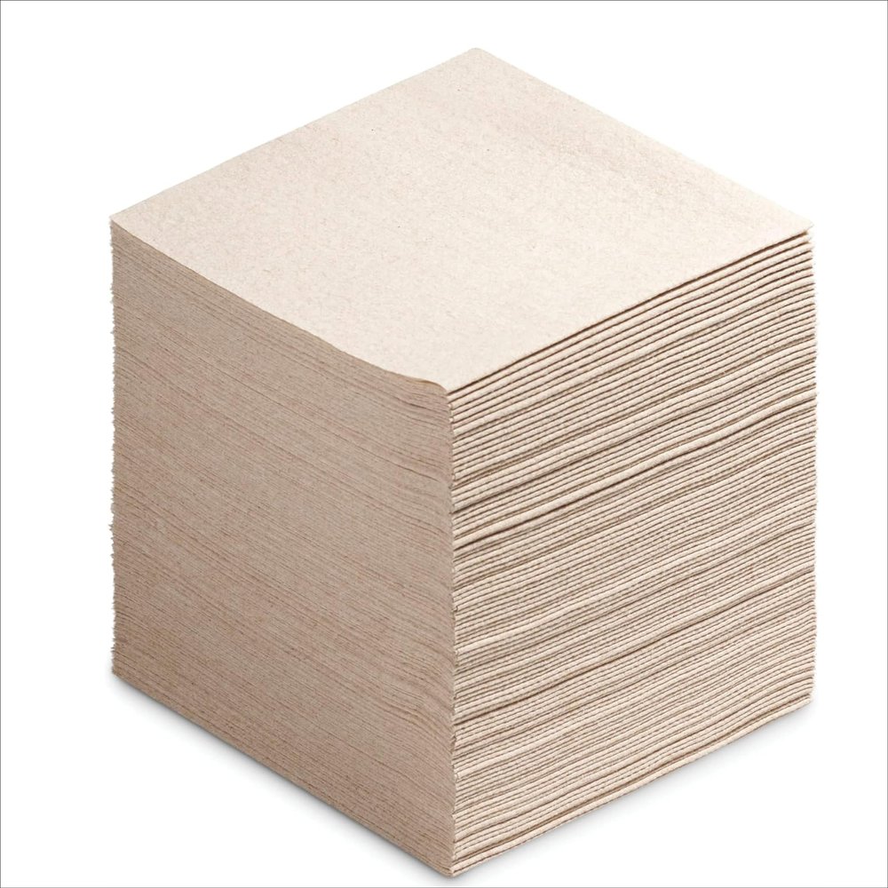 Disposable Cloth-Like Paper Napkins, 200 Pack 13" x 13" Linen-Feel Natural Color Luncheon Napkins For Wedding, Party, Kitchen Or Bathroom