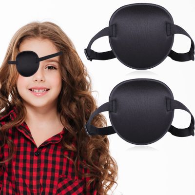 2PCS Eye Patches for Adults Men Kids, Medical Eye Patch Adjustable Eyepatch for Right/Left Eye, Amblyopia Lazy Patches
