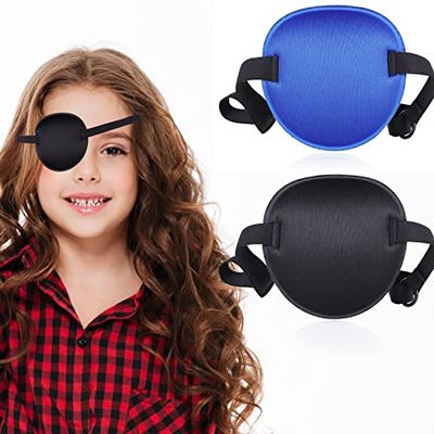 2 Pcs Eye Patch, Medical Eye Patches for Adults Kids Adjustable Eyepatch for Right/Left Eye, Amblyopia Lazy Eye Patch