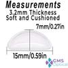 GMS Optical Adhesive Anti-Slip Halfmoon Air Bag Cushion Silicone Nose Pad Reduce Pressure and Prevent Slipping for Glasses, Eyeglasses, Sunglasses(15mm x 7mm x 3.2mm) (10 Pair) (Clear) view 2