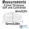 GMS Optical 3.2mm Extra-Thick / 15mm Medium-Length - Adhesive Air Bag Teardrop Anti-Slip Silicone Nose Pad Reduce Pressure and Prevent Slipping for Glasses, Eyeglasses, Sunglasses (5 Pair)(Clear) view 2
