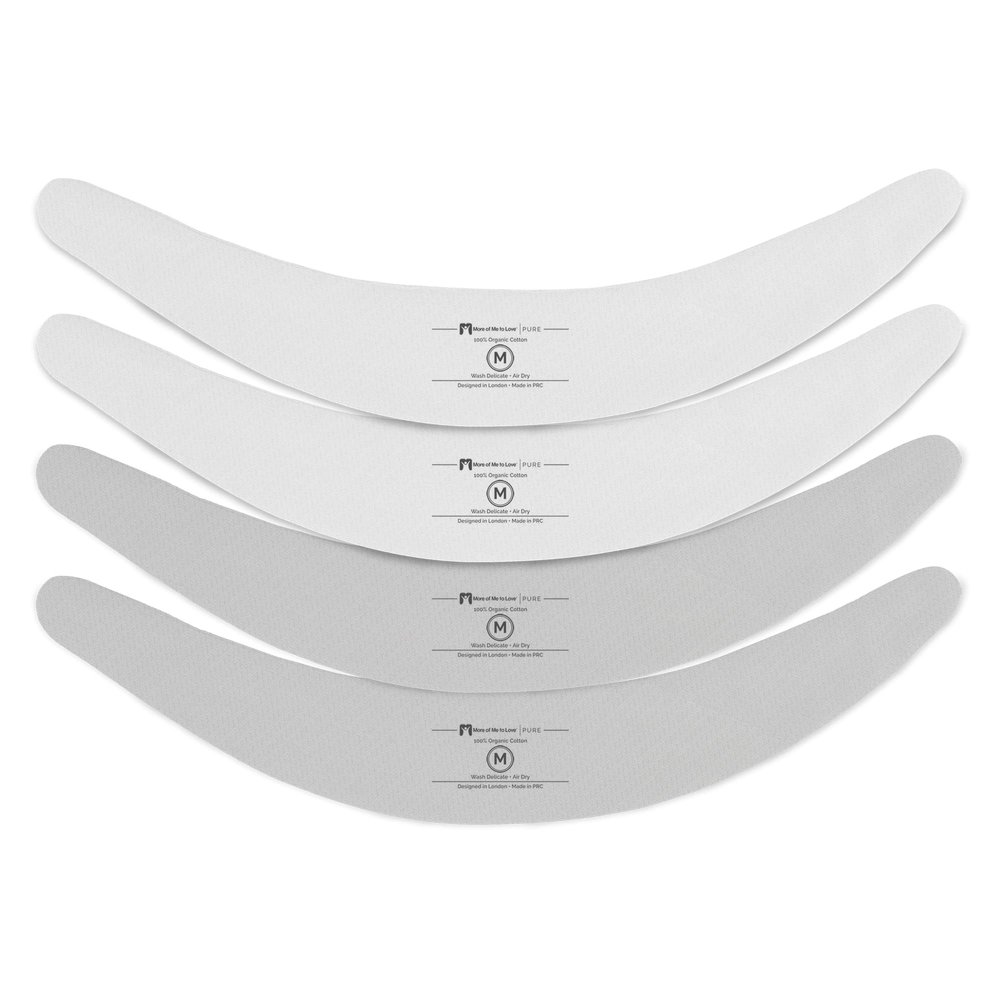 More of Me to Love Organic Cotton and Viscose Tummy Liner, 4-Pack, XX-Large (Pearl White, Stone Gray)