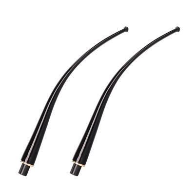 OLDFOX 2PCS Churchwarden Pipe Bent Stem Replacement with Metal Ring Decoration Fit 9mm PAPER Filters BE0044X2