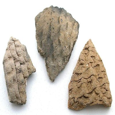 Three Pieces of Compatible with Antique Pottery Shard American Indian Artifacts AP7