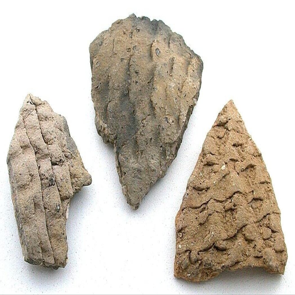 Three Pieces of Compatible with Antique Pottery Shard American Indian Artifacts AP7