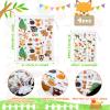 Sadnyy 4 Pcs Baby Shower Large Gift Bags for Boys Woodland Animals Drawstring Gift Wrap Bag Fabric Reusable Present Treat Bags for Baby Shower Forest Birthday Gender Reveal Party view 2